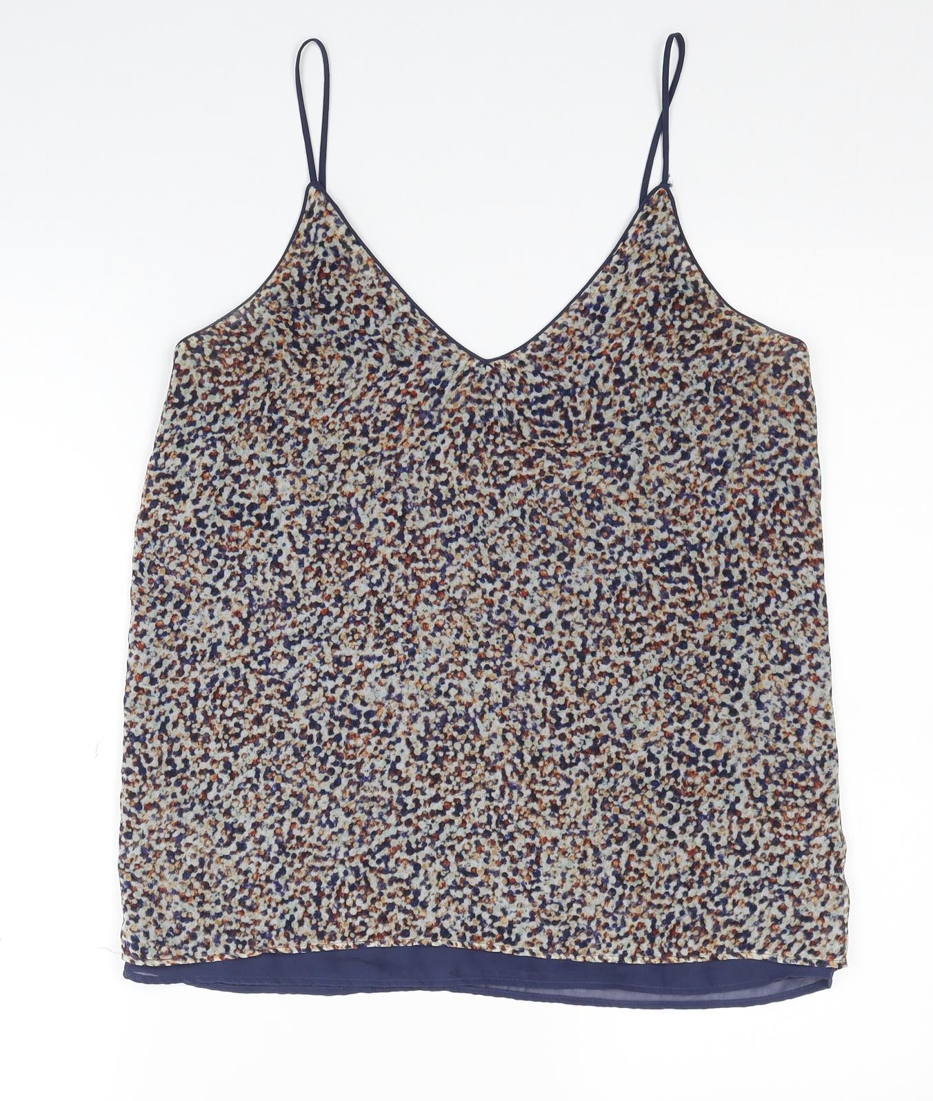 Zara Womens Multicoloured Geometric Polyester Camisole Tank Size S V-Neck