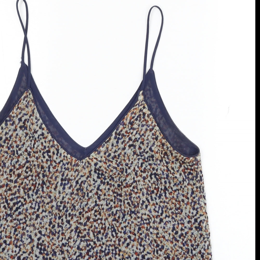 Zara Womens Multicoloured Geometric Polyester Camisole Tank Size S V-Neck
