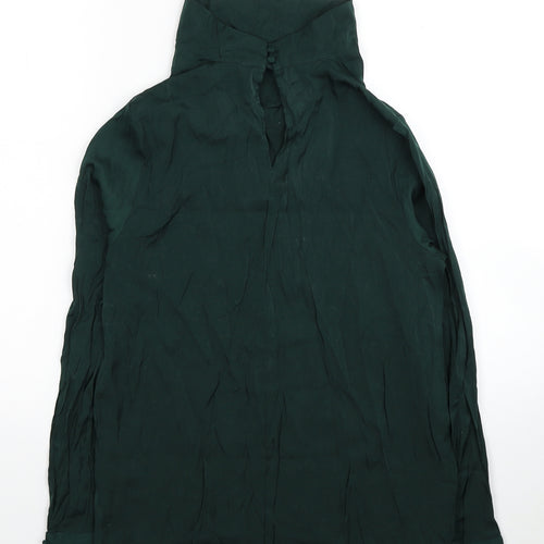H&M Womens Green Polyester Basic Blouse Size 8 Cowl Neck