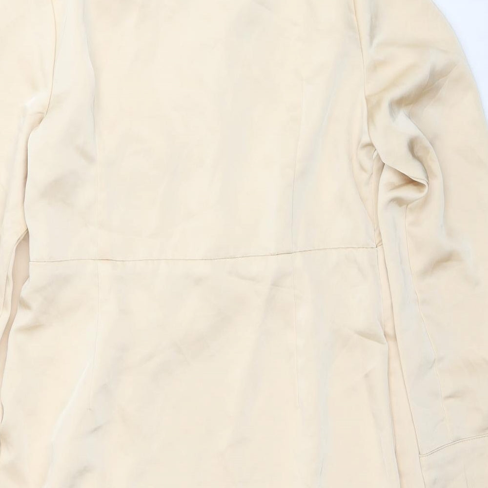 Preworn Womens Beige Polyester Shirt Dress Size XL Collared Zip