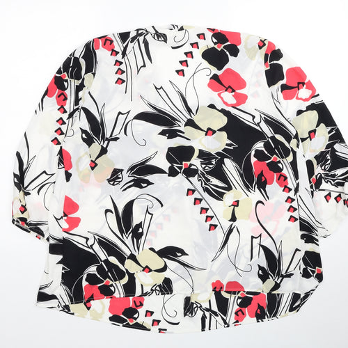 Afibel Womens Multicoloured Floral Polyester Basic Blouse Size 16 Scoop Neck