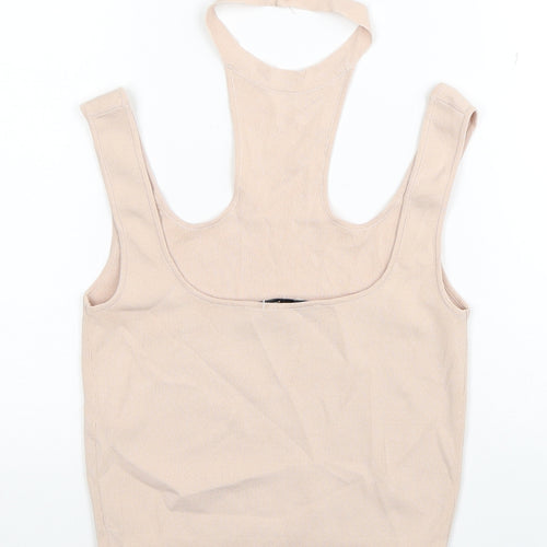 Zara Womens Beige Viscose Cropped Tank Size S Halter