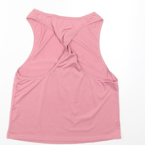 SheIn Womens Pink Polyester Basic Tank Size S Round Neck