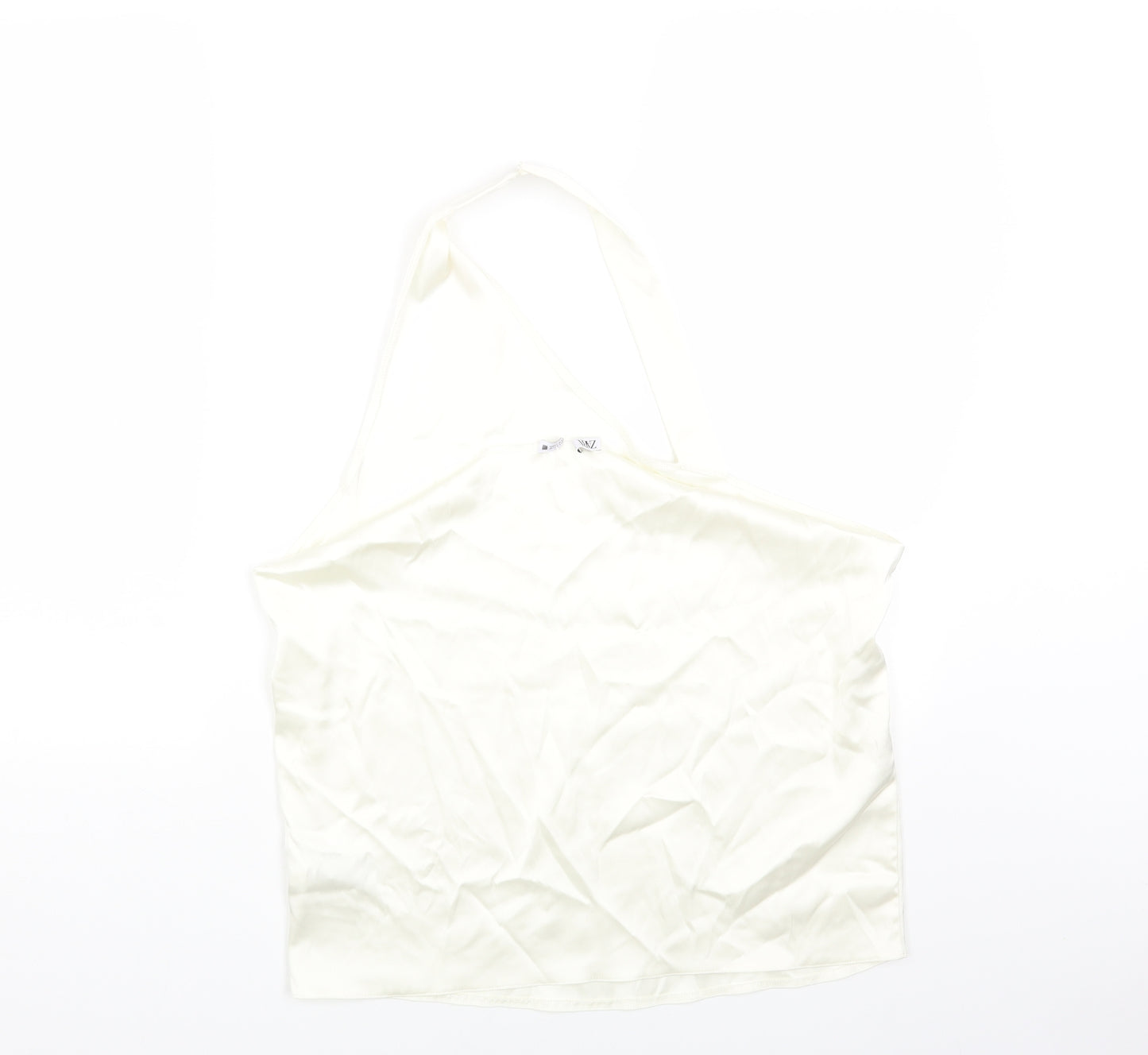 Zara Womens White Polyester Cropped Tank Size L Halter