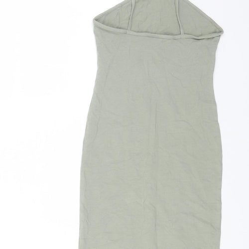 H&M Womens Green Cotton Bodycon Size XS Halter Pullover