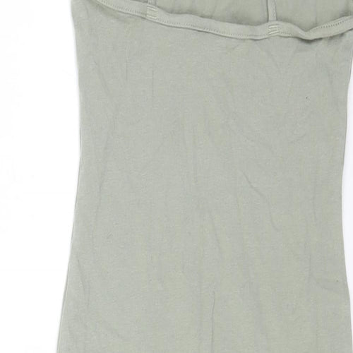 H&M Womens Green Cotton Bodycon Size XS Halter Pullover