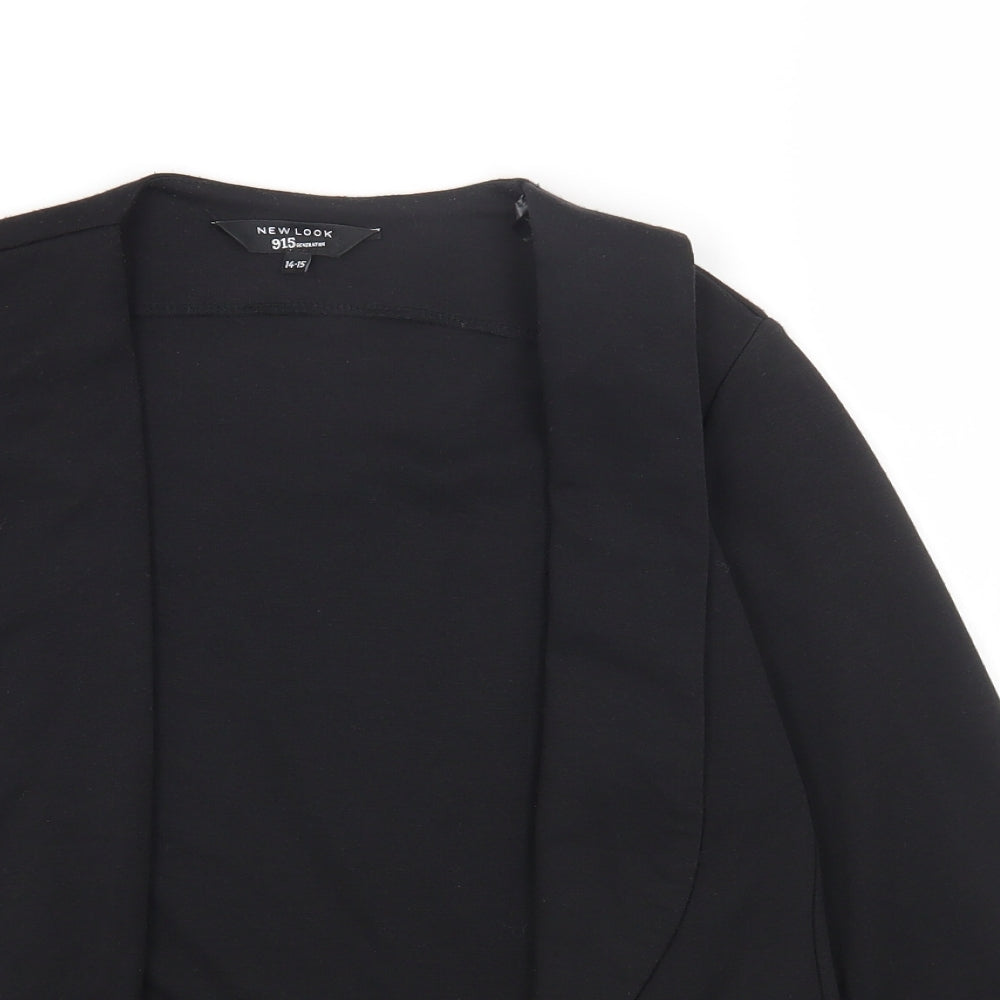 New Look Girls Black Jacket Blazer Size 14-15 Years Pullover