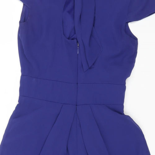 River Island Womens Blue Polyester Mini Size 10 Round Neck Zip