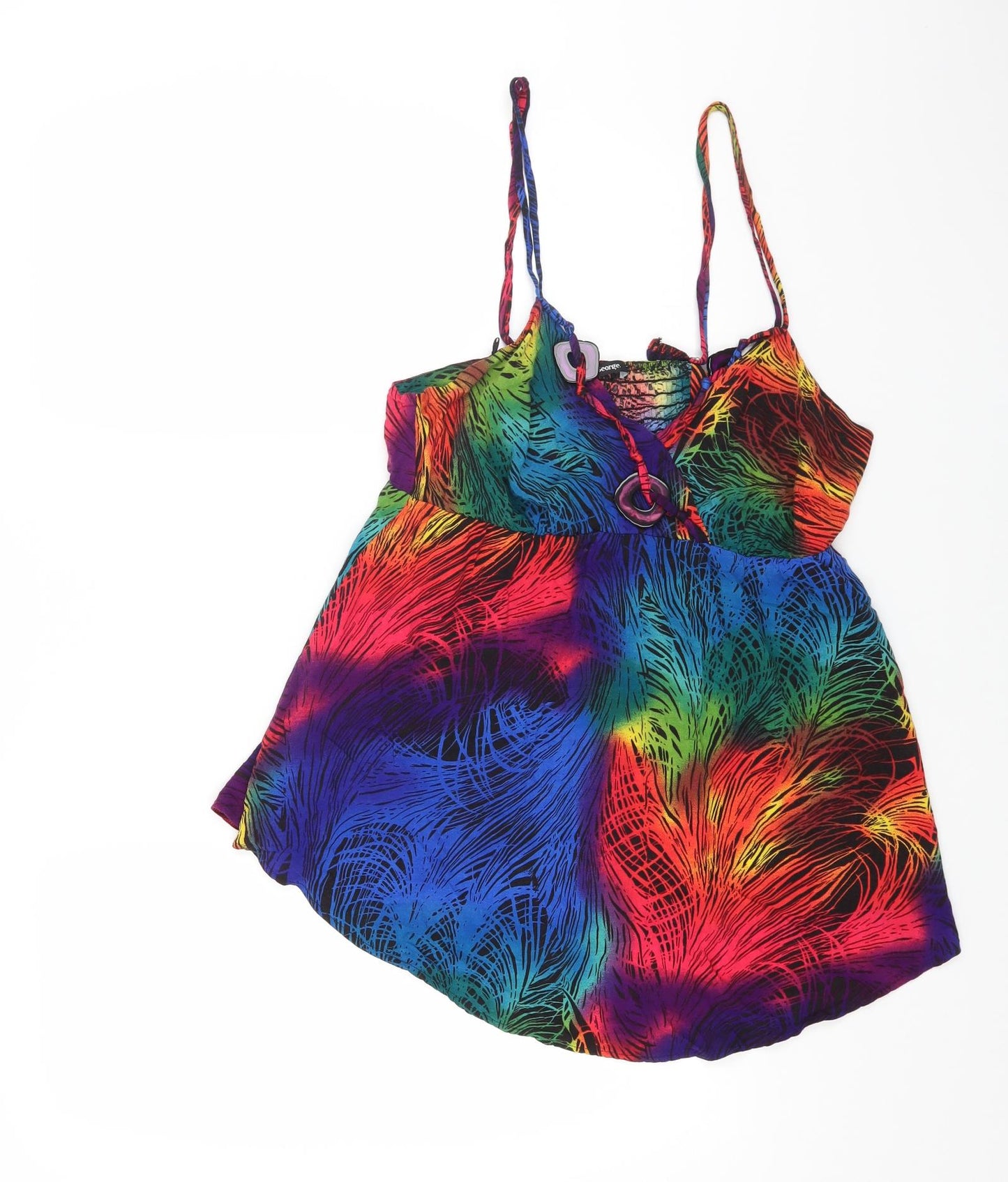 George Womens Multicoloured Geometric Viscose Camisole Tank Size 18 Scoop Neck