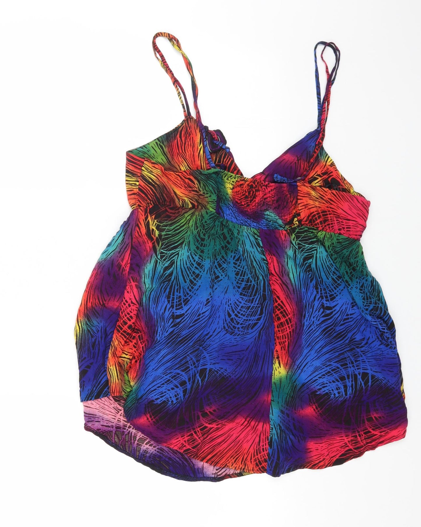 George Womens Multicoloured Geometric Viscose Camisole Tank Size 18 Scoop Neck