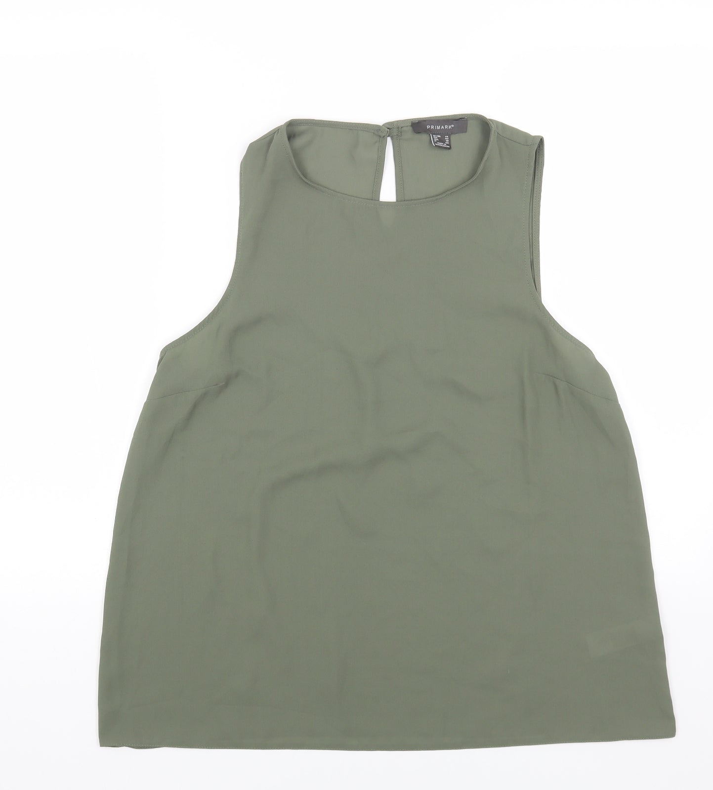 Primark Womens Green Polyester Basic Blouse Size 14 Round Neck