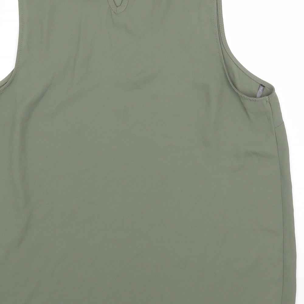 Primark Womens Green Polyester Basic Blouse Size 14 Round Neck