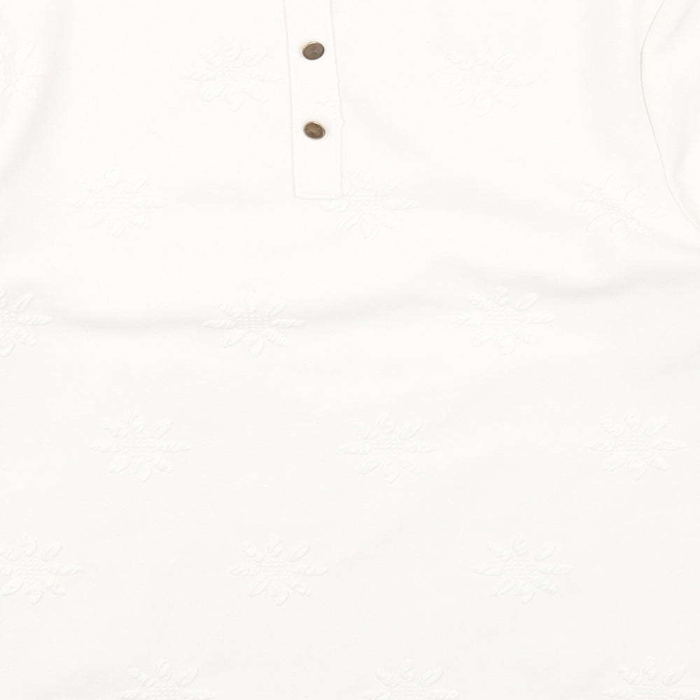 New Look Womens White Polyester Basic T-Shirt Size 8 Round Neck