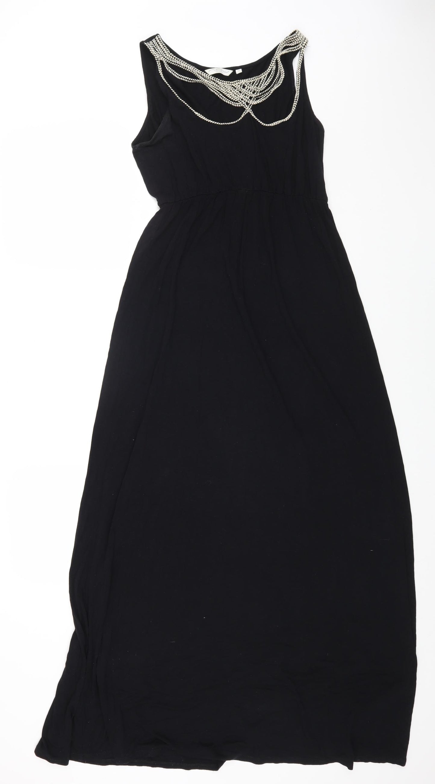 New Look Womens Black Viscose Maxi Size 12 Scoop Neck Pullover