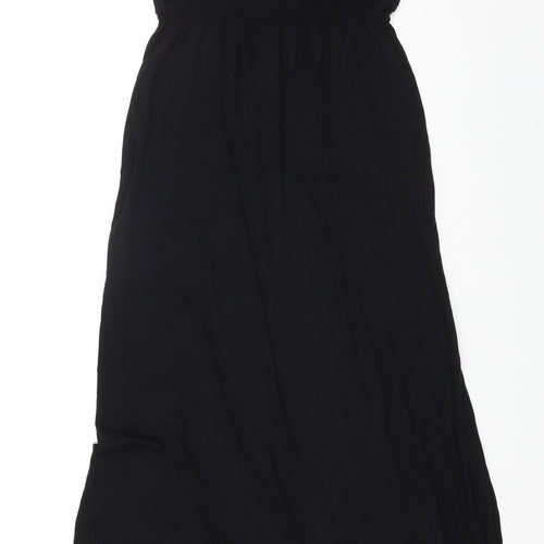 New Look Womens Black Viscose Maxi Size 12 Scoop Neck Pullover