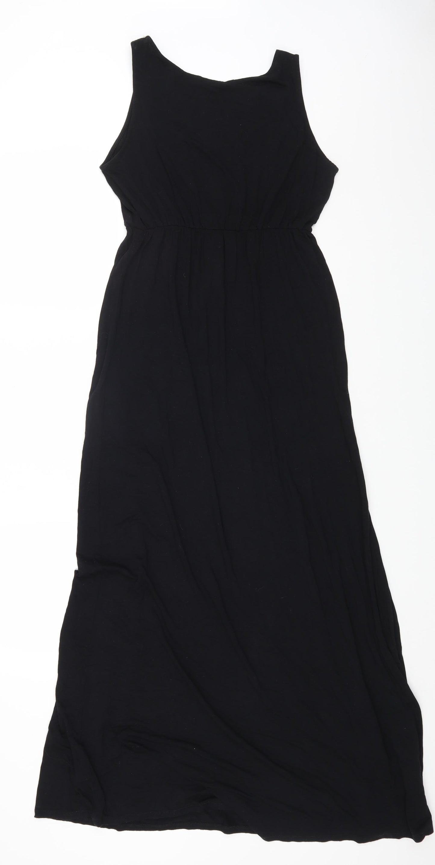 New Look Womens Black Viscose Maxi Size 12 Scoop Neck Pullover
