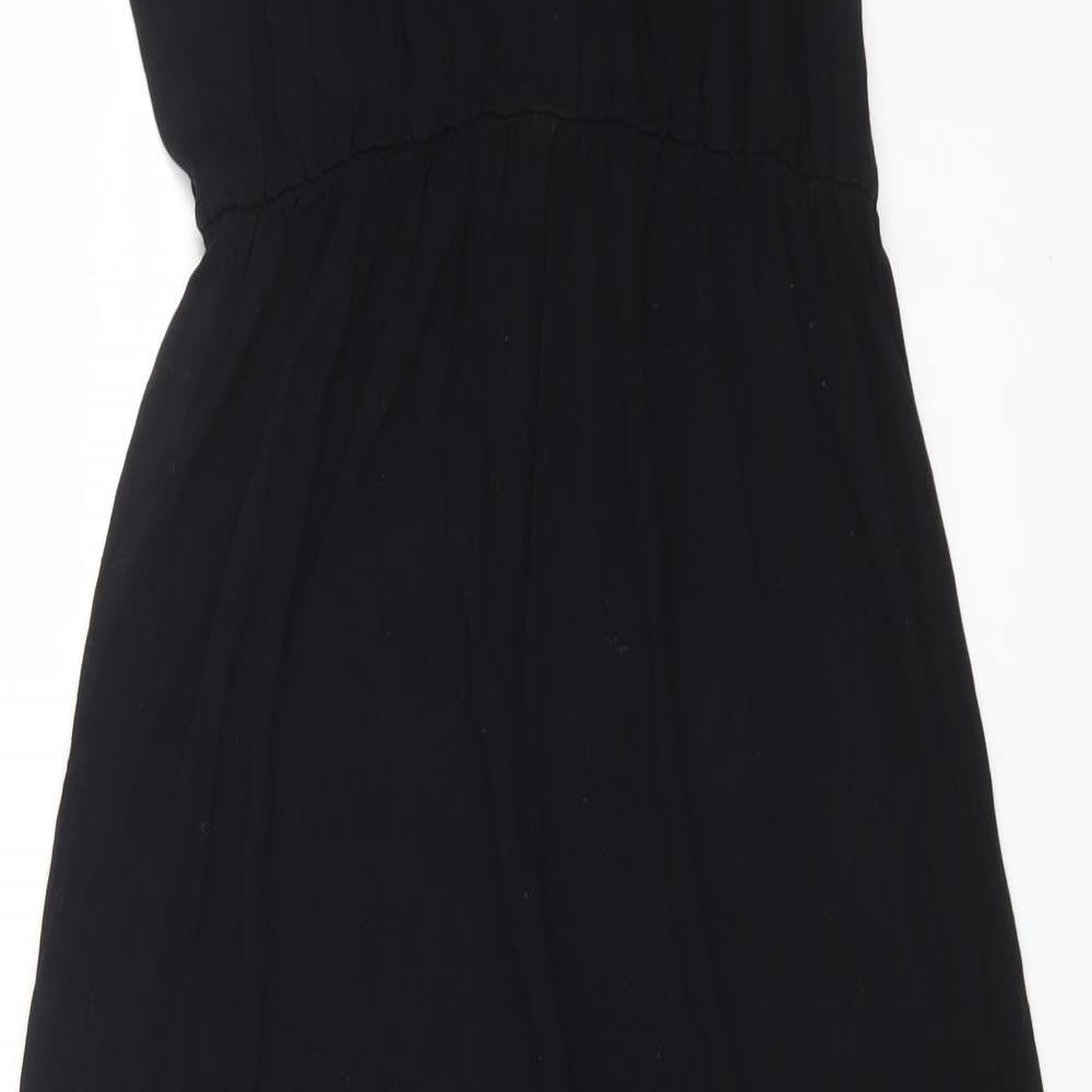 New Look Womens Black Viscose Maxi Size 12 Scoop Neck Pullover