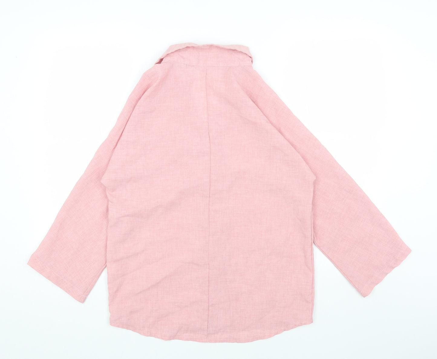 Zanzea Womens Pink Polyester Basic T-Shirt Size S Collared