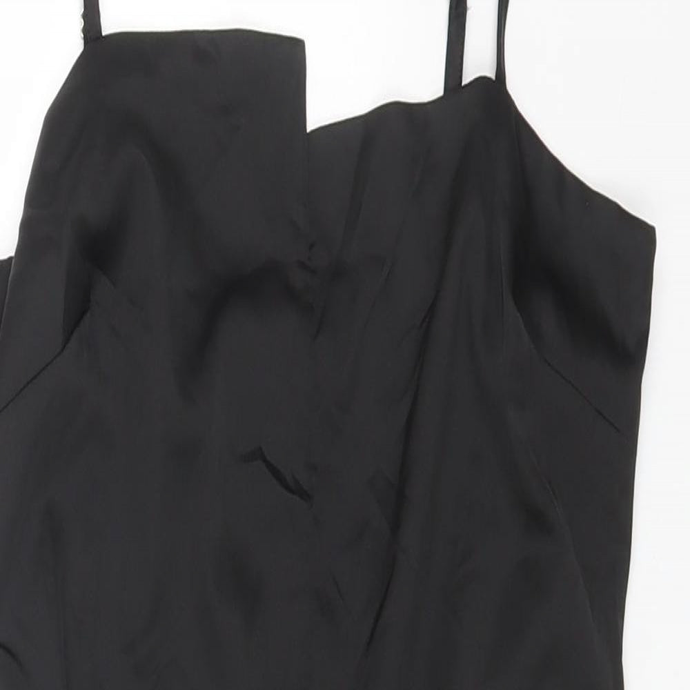 Missguided Womens Black Polyester Bodycon Size 8 Square Neck Zip