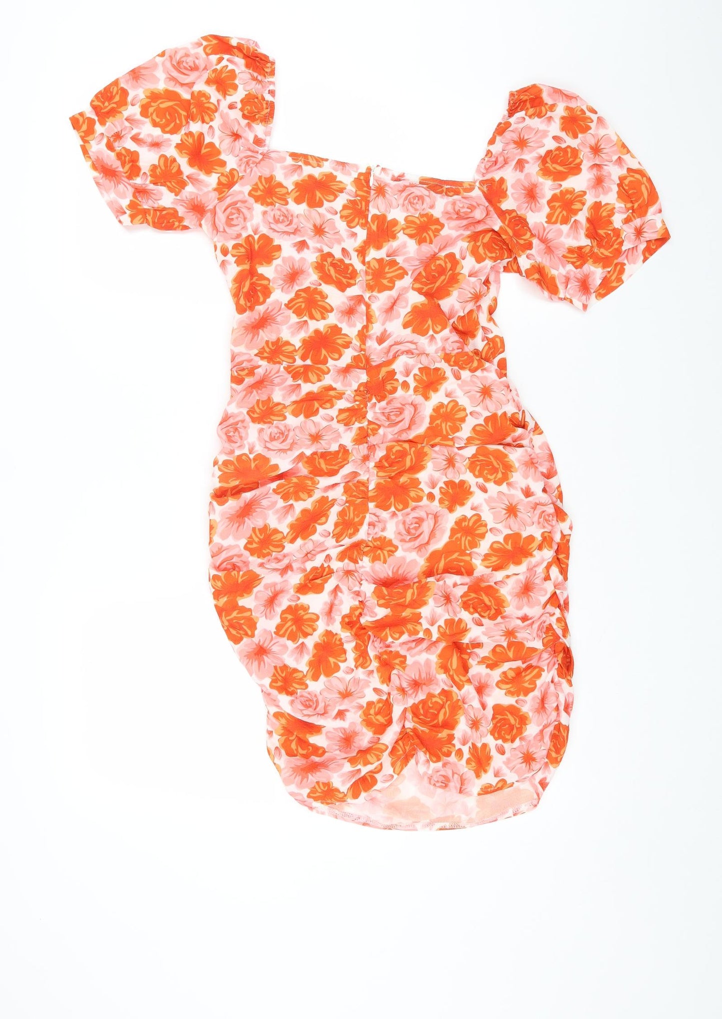 Parisian Womens Multicoloured Floral Polyester Bodycon Size 12 Off the Shoulder Zip