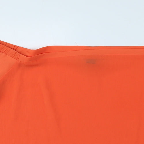 New Look Womens Orange Polyester Basic Blouse Size 14 Off the Shoulder