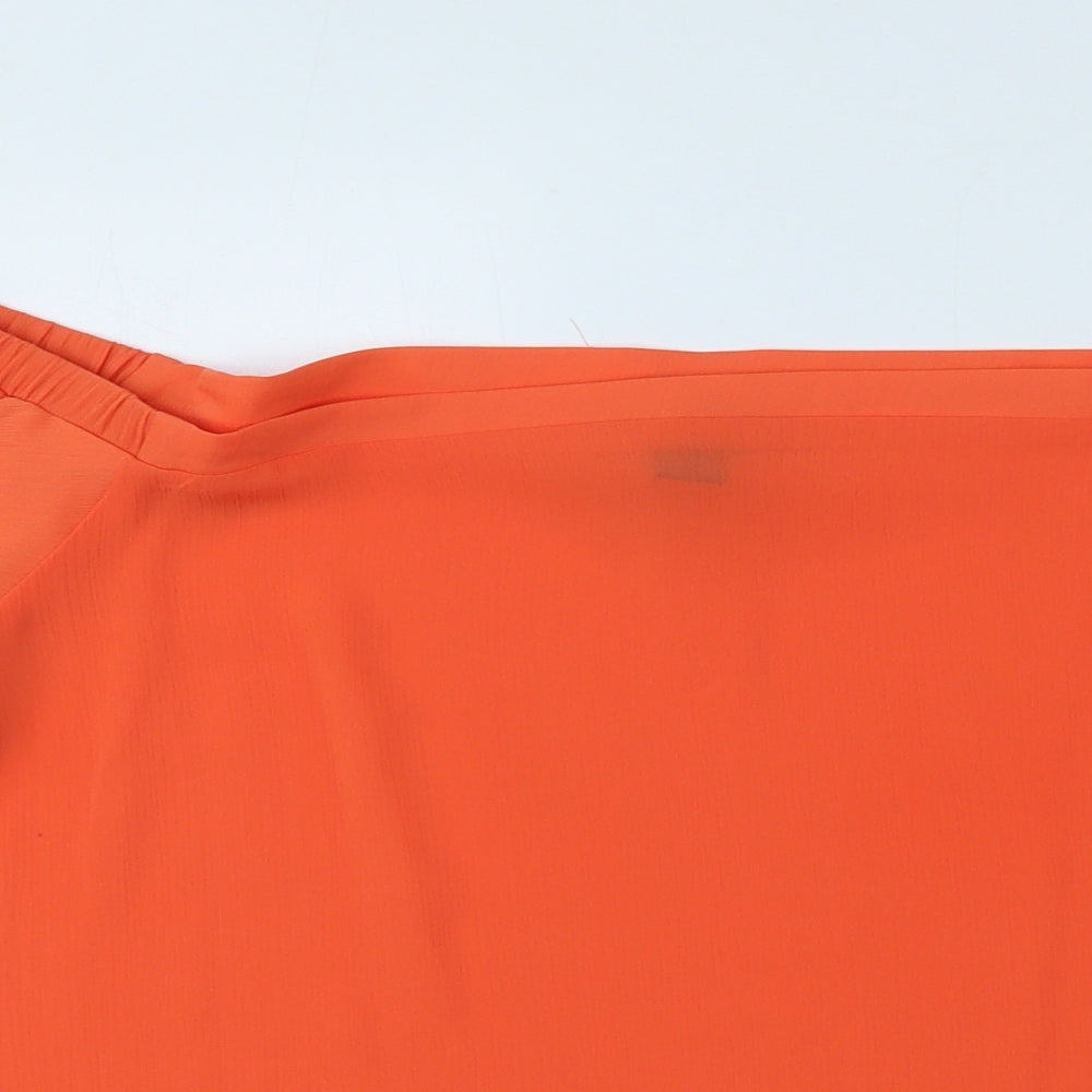 New Look Womens Orange Polyester Basic Blouse Size 14 Off the Shoulder