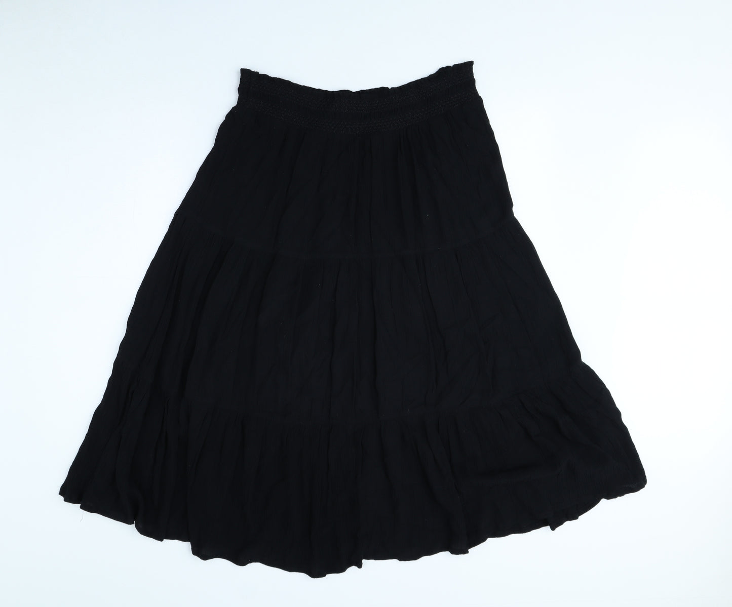 Marks and Spencer Womens Black Viscose Flare Skirt Size 12