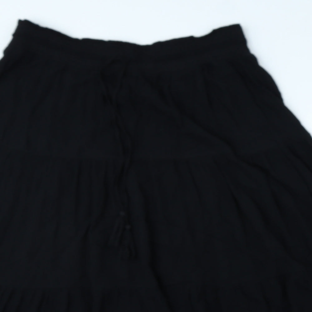 Marks and Spencer Womens Black Viscose Flare Skirt Size 12