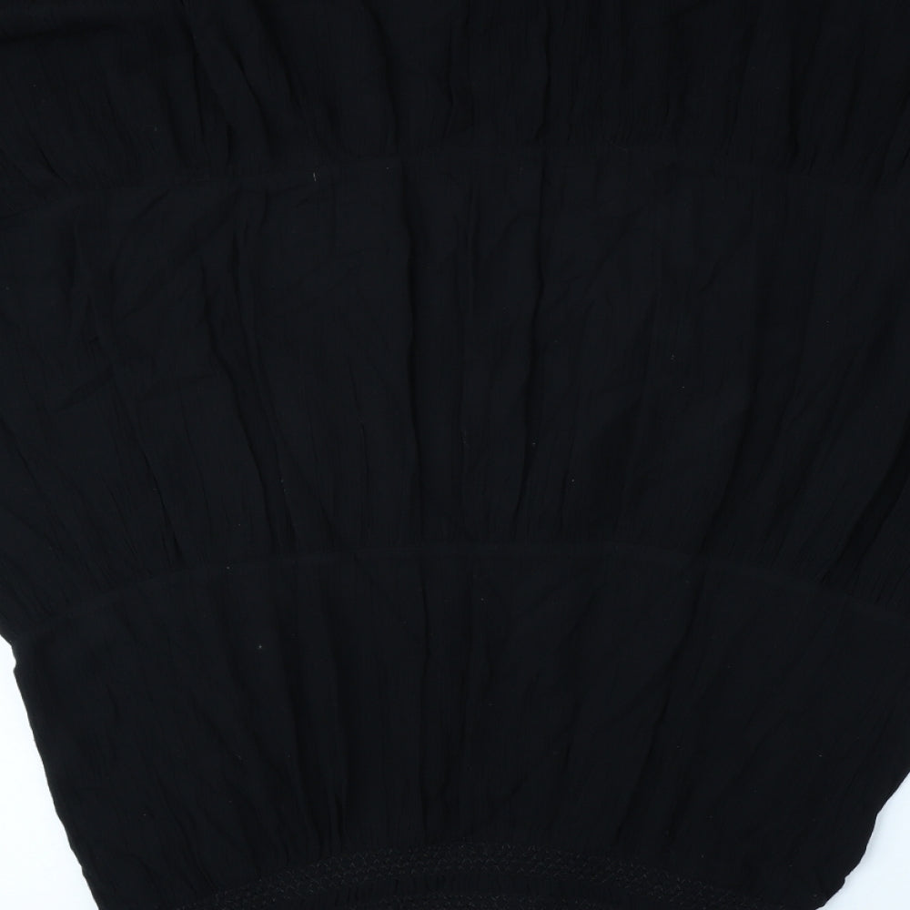 Marks and Spencer Womens Black Viscose Flare Skirt Size 12