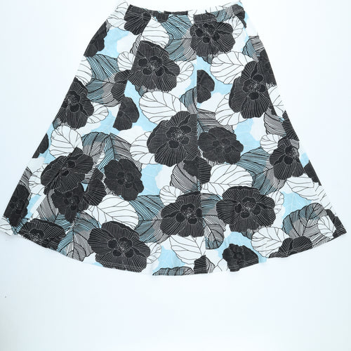 Julipa Womens Black Floral Polyester Flare Skirt Size 18