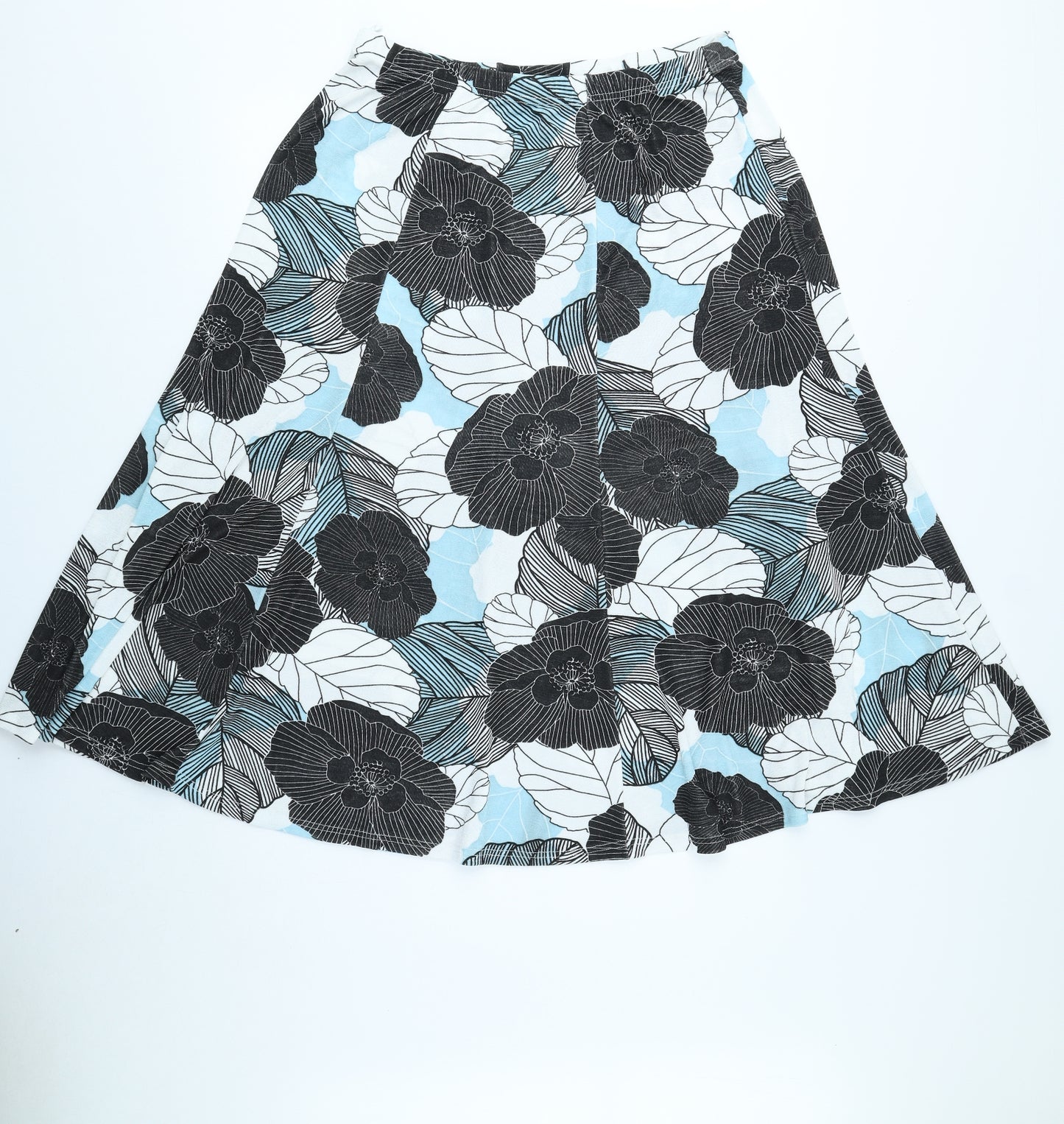 Julipa Womens Black Floral Polyester Flare Skirt Size 18