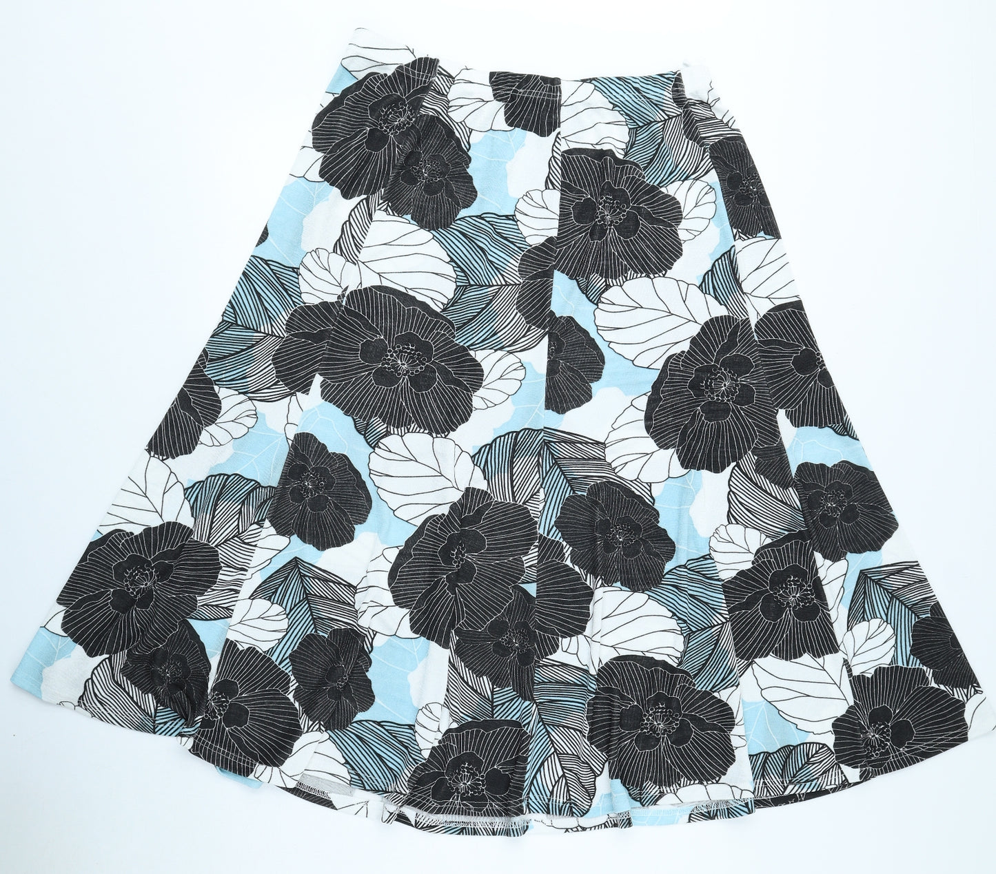 Julipa Womens Black Floral Polyester Flare Skirt Size 18