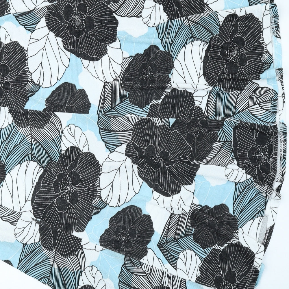 Julipa Womens Black Floral Polyester Flare Skirt Size 18