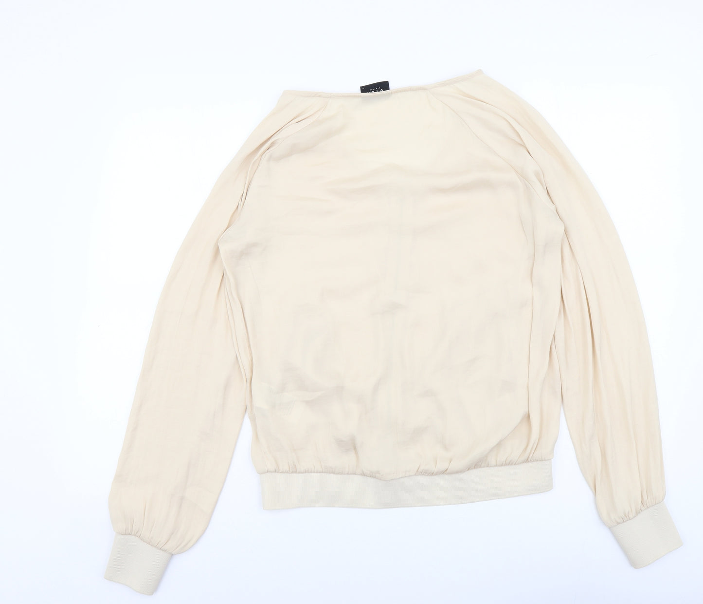 VILA Womens Beige Polyester Full Zip Sweatshirt Size S Zip