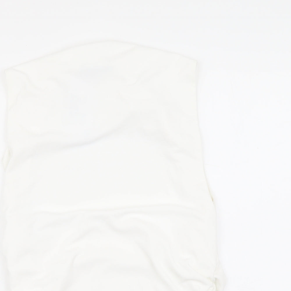 Zara Womens White Polyester Basic Tank Size XL Cowl Neck