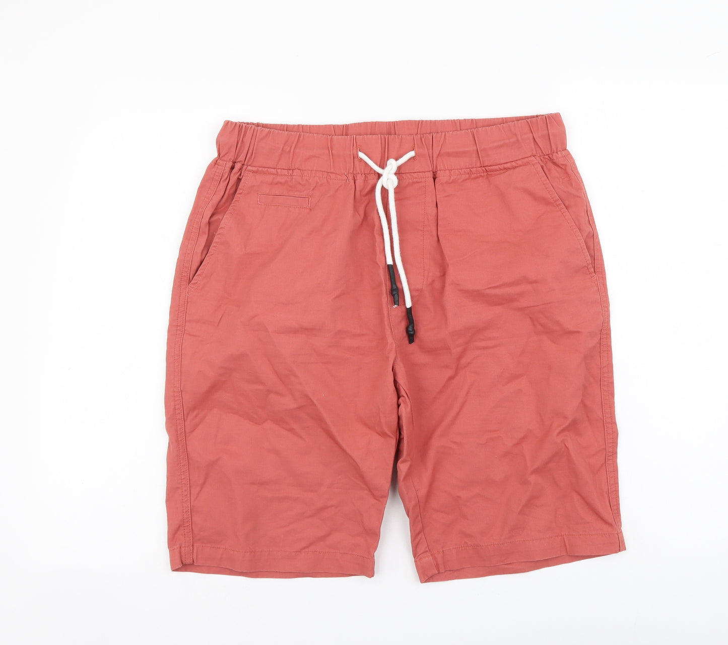 Wood Soon Mens Red Cotton Chino Shorts Size XL L9 in Regular Drawstring