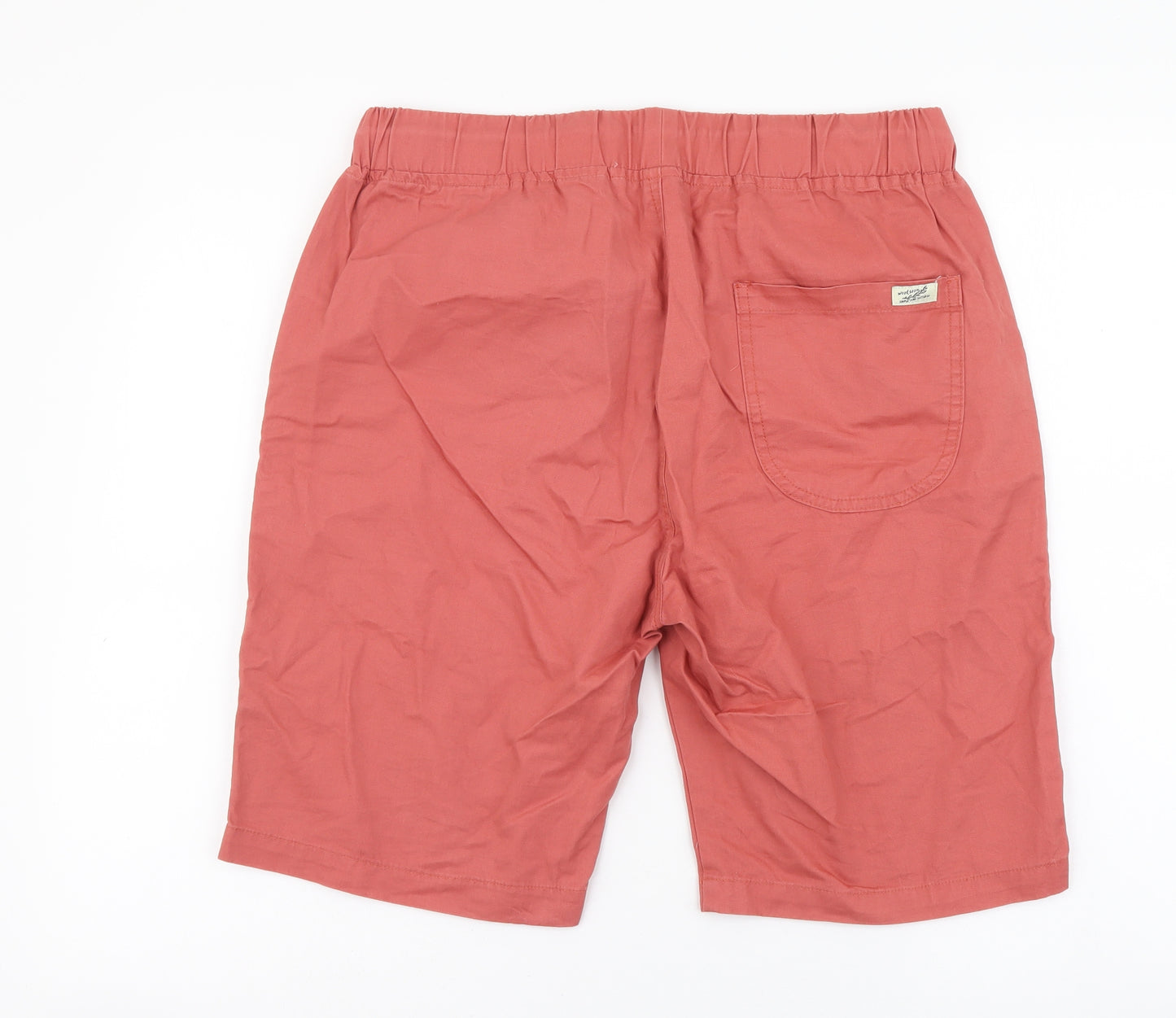 Wood Soon Mens Red Cotton Chino Shorts Size XL L9 in Regular Drawstring