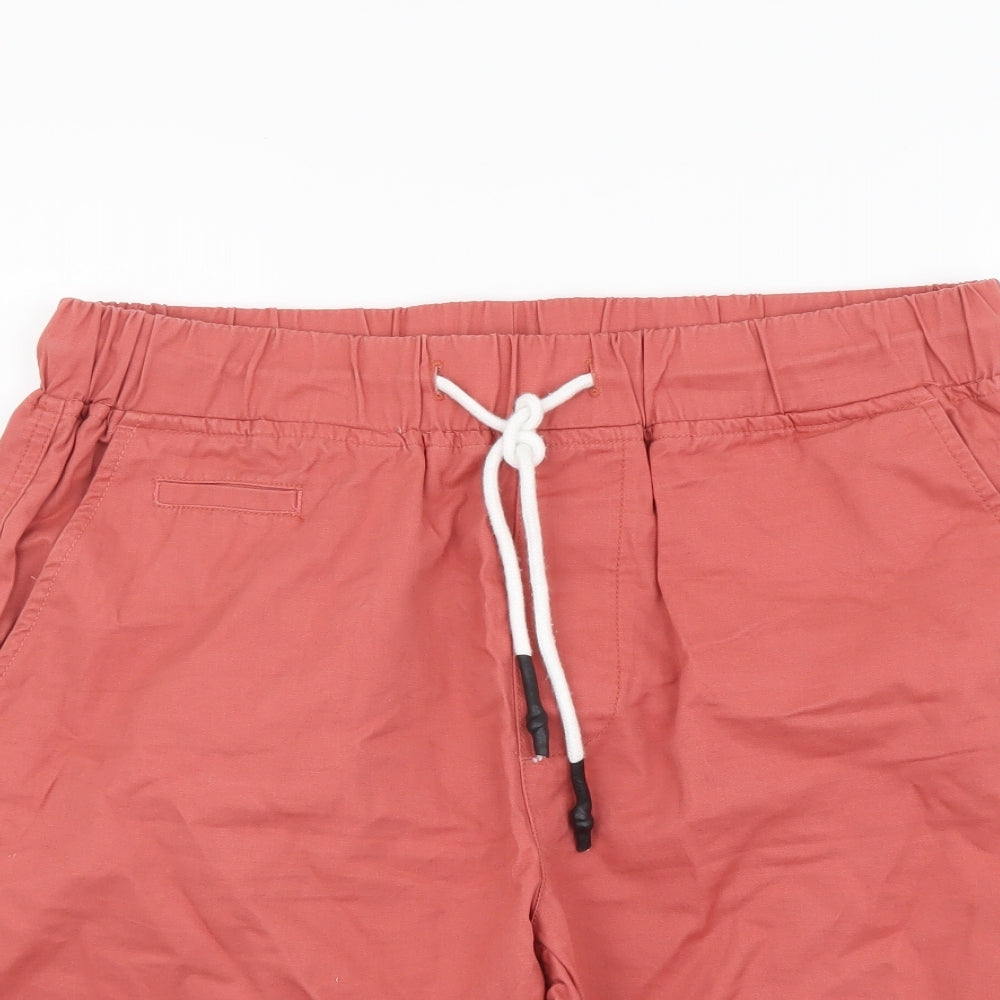 Wood Soon Mens Red Cotton Chino Shorts Size XL L9 in Regular Drawstring