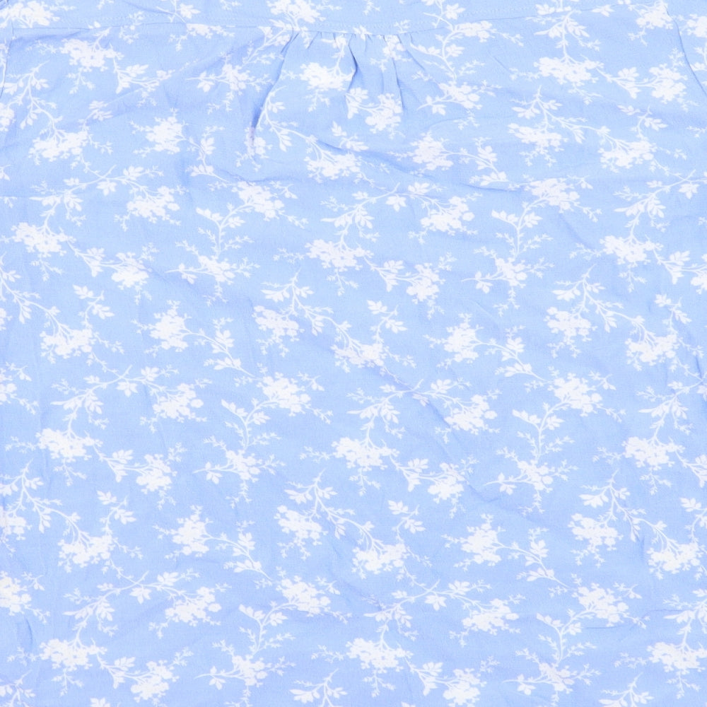 Per Una Womens Blue Floral Viscose Basic Blouse Size 8 V-Neck