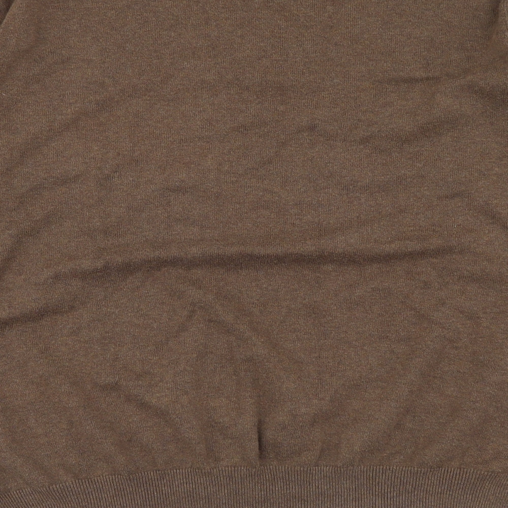 One True Saxon Mens Brown Round Neck Cotton Pullover Jumper Size 2XL