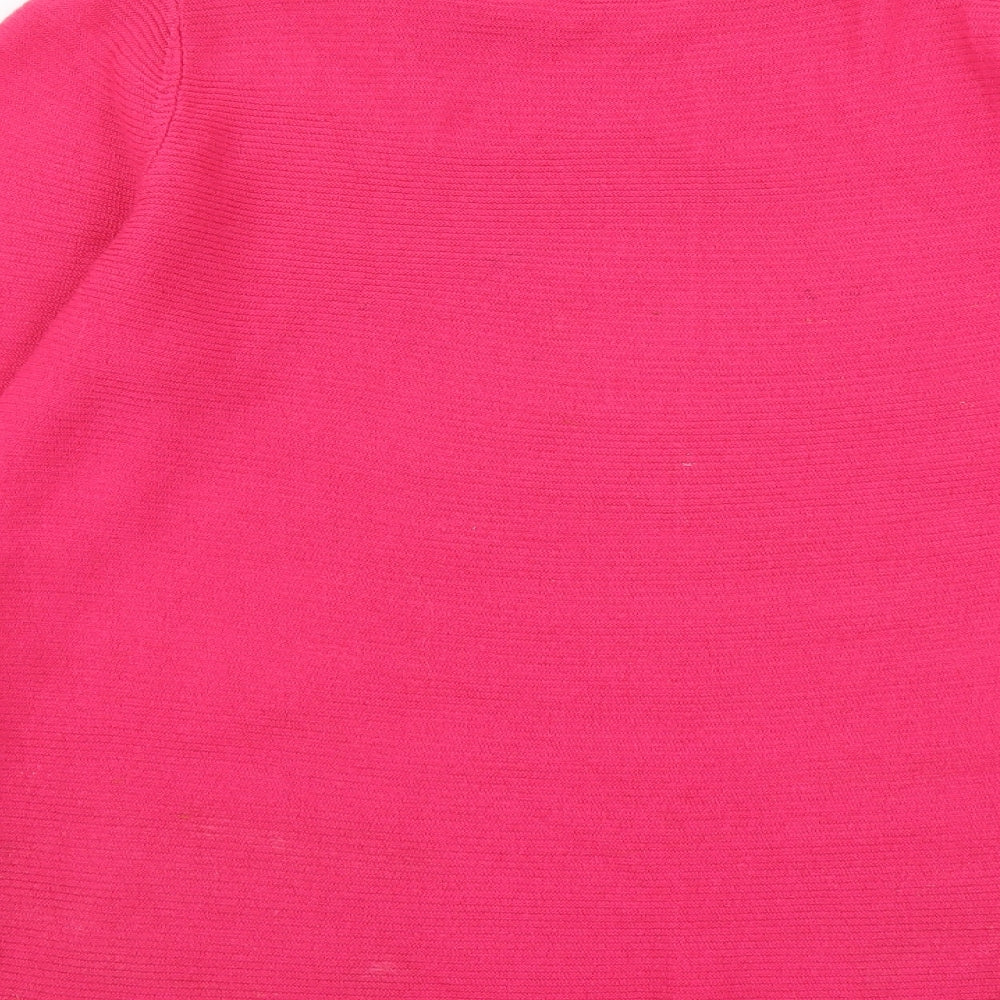 Bonmarché Womens Pink Round Neck Acrylic Pullover Jumper Size 12