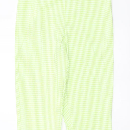 Primark Womens Green Check Viscose Sweatpants Trousers Size 10 L32 in Regular Zip