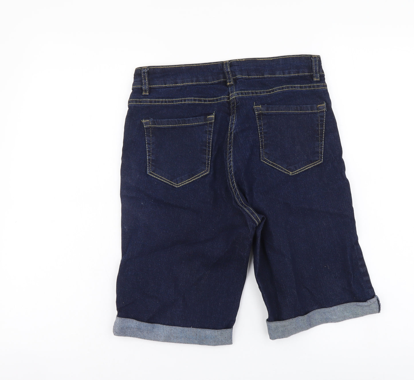 PEP&CO. Womens Blue Cotton Chino Shorts Size 8 L9 in Regular Button