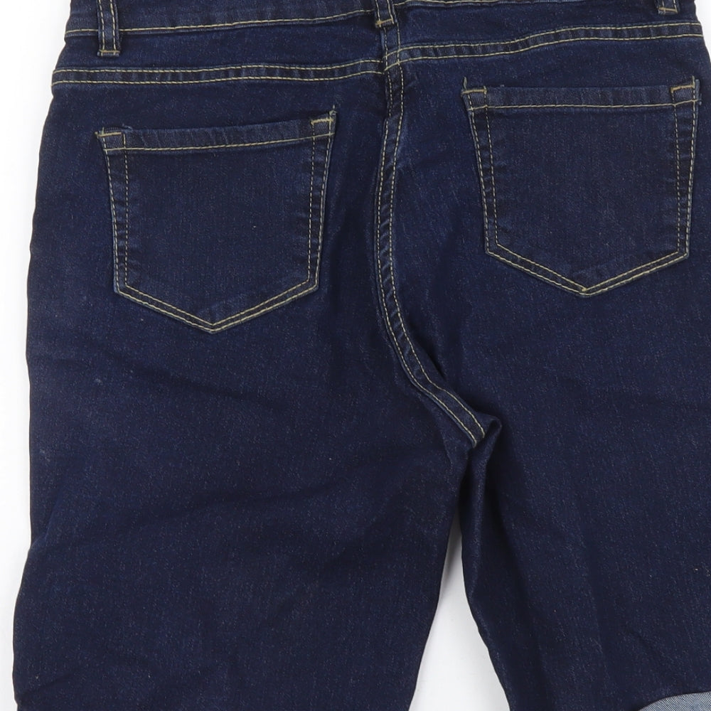 PEP&CO. Womens Blue Cotton Chino Shorts Size 8 L9 in Regular Button
