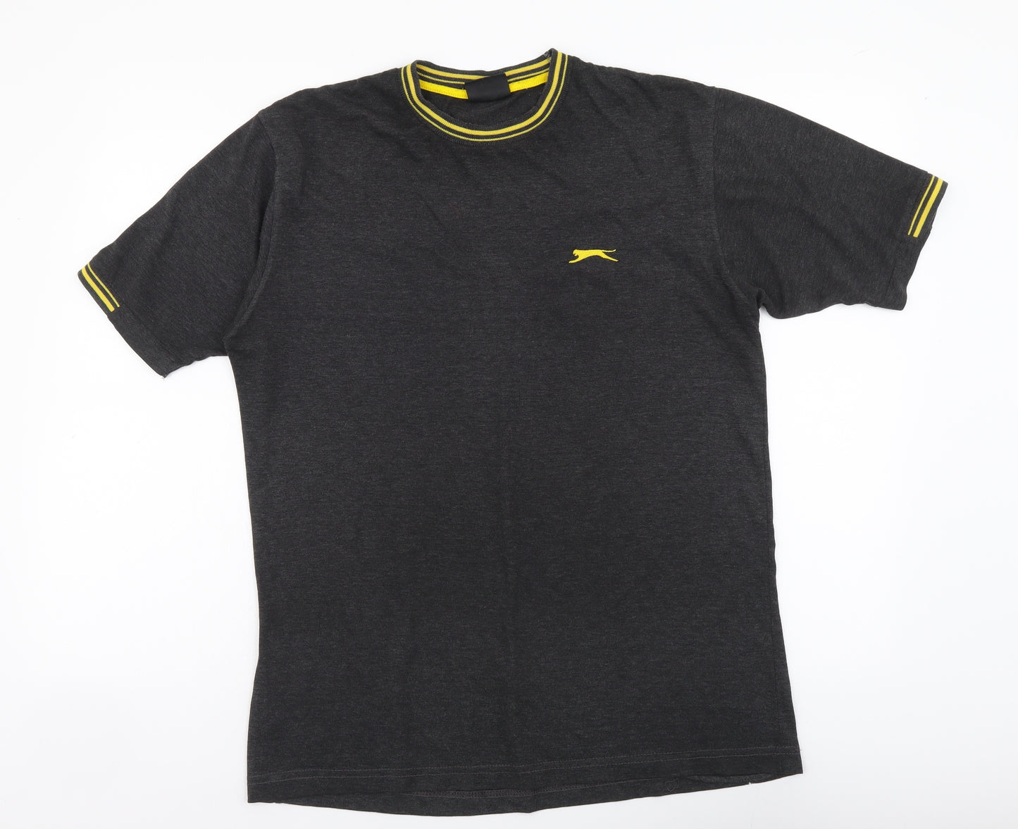 Slazenger Mens Grey Cotton T-Shirt Size S Round Neck