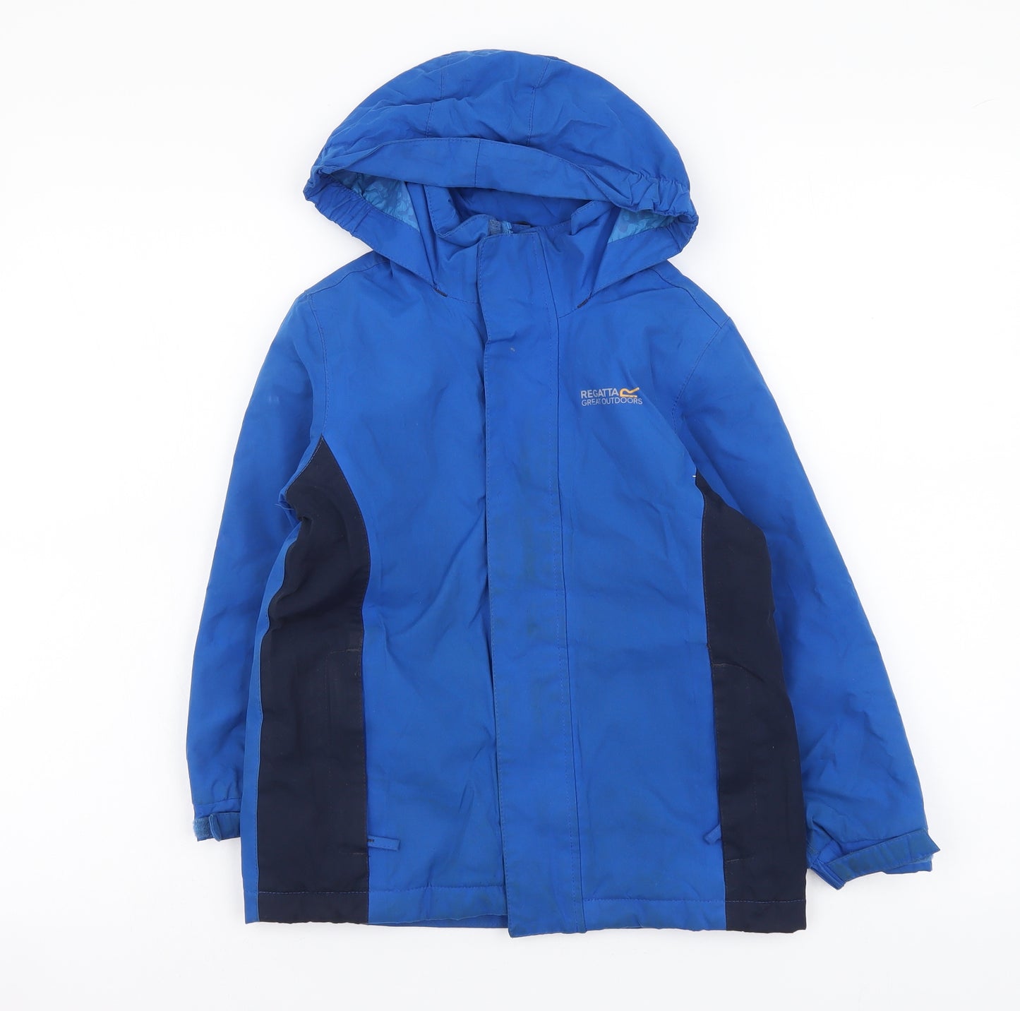Regatta Boys Blue Rain Coat Coat Size 5-6 Years Zip