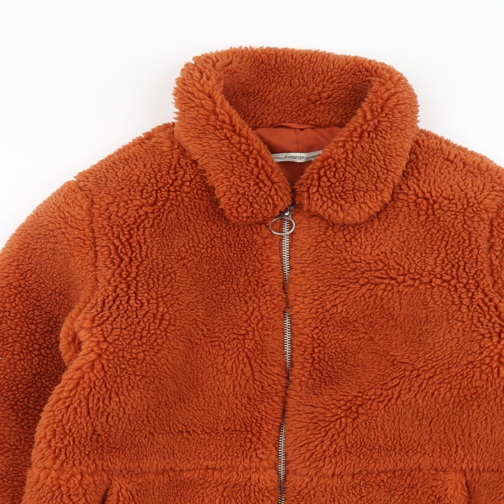 George Girls Orange Jacket Size 10-11 Years Zip