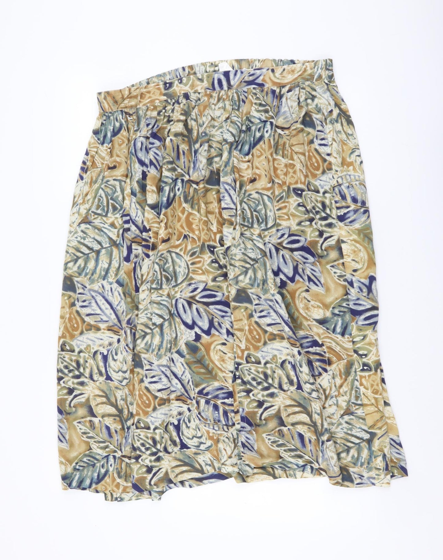 Preworn Womens Multicoloured Geometric Viscose A-Line Skirt Size 18