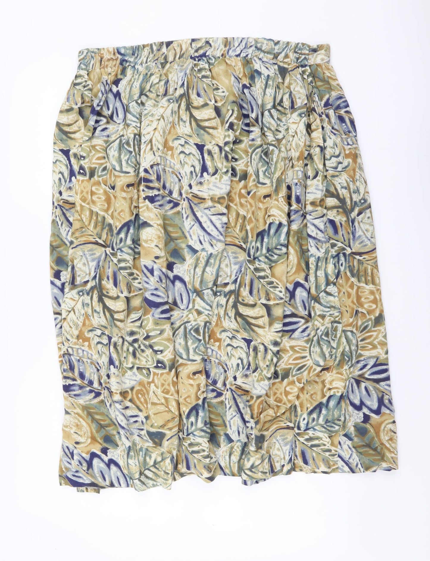 Preworn Womens Multicoloured Geometric Viscose A-Line Skirt Size 18