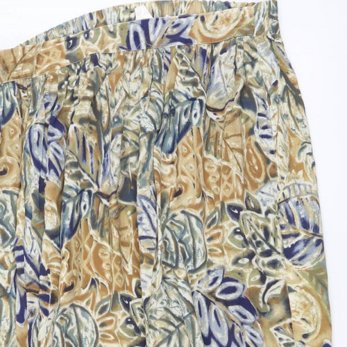 Preworn Womens Multicoloured Geometric Viscose A-Line Skirt Size 18